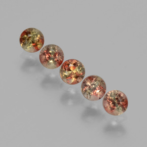 Gemas de andalucita multicolor natural de  ct, corte redondo, VS