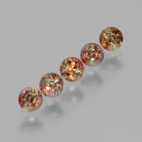 Gemas de andalucita multicolor natural de  ct, corte redondo, VS