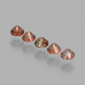 Gemas de andalucita multicolor natural de  ct, corte redondo, VS