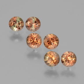 Gemas de andalucita Multicolor natural de 1.17 ct, Corte Redondo, VS