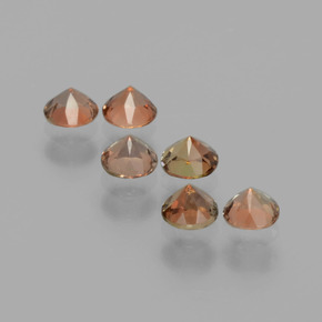 Gemas de andalucita Multicolor natural de 1.17 ct, Corte Redondo, VS