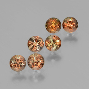 Gemas de andalucita multicolor natural de 1,16 ct, corte redondo, VS