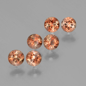 Gemas de andalucita multicolor natural de  ct, corte redondo, VS