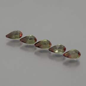 Gemas de andalucita multicolor natural de 2,16 ct, en forma de pera, VS