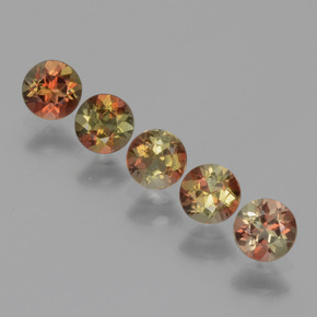 Gemas de andalucita multicolor natural de 1,34 ct, corte redondo, VS