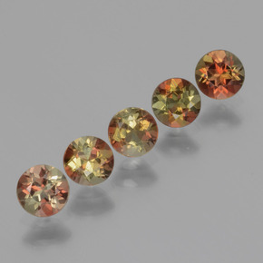 Gemas de andalucita multicolor natural de 1,34 ct, corte redondo, VS