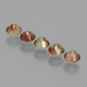 Gemas de andalucita multicolor natural de 1,34 ct, corte redondo, VS