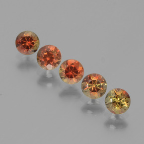 Gemas de andalucita Multicolor natural de 1.47 ct, Corte Redondo, VS