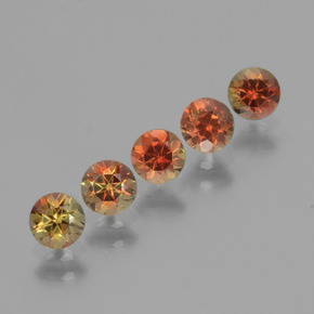 Gemas de andalucita Multicolor natural de 1.47 ct, Corte Redondo, VS