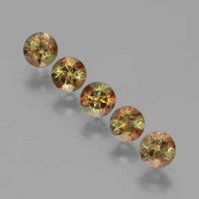 Gemas de andalucita Multicolor natural de 1.58 ct, Corte Redondo, VS