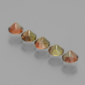 Gemas de andalucita Multicolor natural de 1.58 ct, Corte Redondo, VS