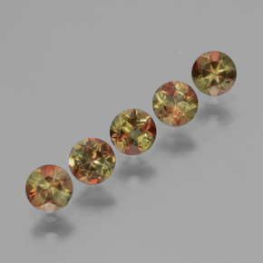 Gemas de andalucita Multicolor natural de 1.37 ct, Corte Redondo, VS