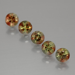 Gemas de andalucita multicolor natural de 1,43 ct, corte redondo, VS