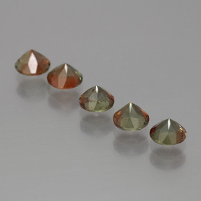 Gemas de andalucita multicolor natural de 1,43 ct, corte redondo, VS