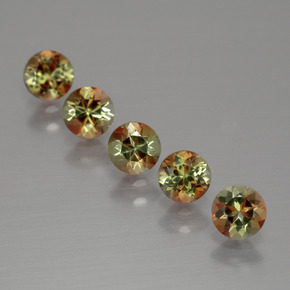 Gemas de andalucita multicolor natural de  ct, corte redondo, VS