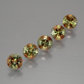Gemas de andalucita multicolor natural de  ct, corte redondo, VS
