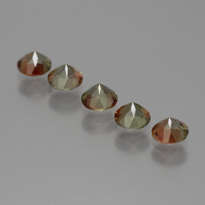 Gemas de andalucita multicolor natural de  ct, corte redondo, VS