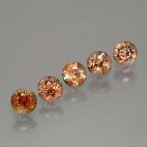 Gemas de andalucita multicolor natural de 1,49 ct, corte redondo, VS