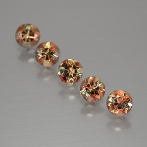 Gemas de andalucita Marrón naranja natural de  ct, Corte Redondo, VS