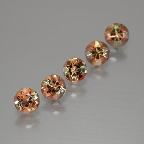 Gemas de andalucita Marrón naranja natural de  ct, Corte Redondo, VS