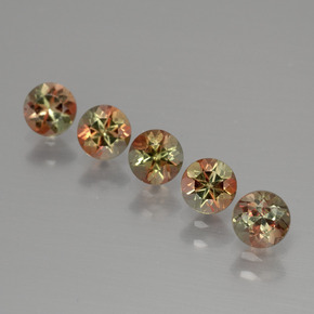 Gemas de andalucita multicolor natural de  ct, corte redondo, VS
