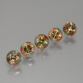 Gemas de andalucita multicolor natural de  ct, corte redondo, VS