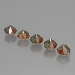 Gemas de andalucita multicolor natural de  ct, corte redondo, VS
