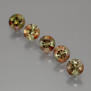 Gemas de andalucita multicolor natural de 1,47 ct, corte redondo, VS