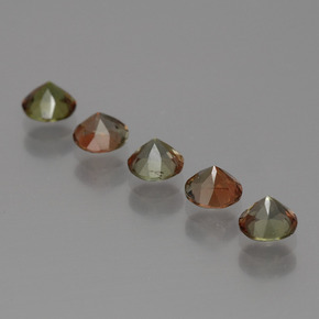 Gemas de andalucita multicolor natural de 1,47 ct, corte redondo, VS