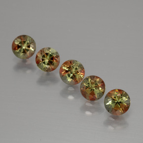 Gemas de andalucita Multicolor natural de  ct, Corte Redondo, VS