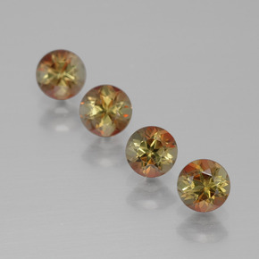 Gemas de andalucita multicolor natural de  ct, corte redondo, VS