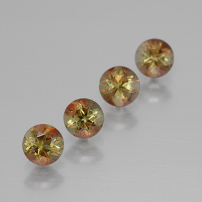 Gemas de andalucita multicolor natural de  ct, corte redondo, VS