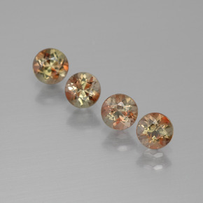 Gemas de andalucita multicolor natural de 1,24 ct, corte redondo, VS