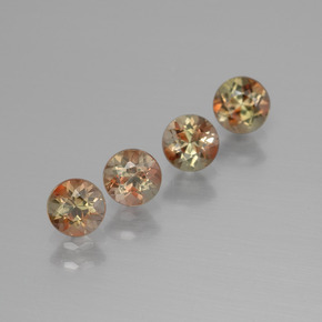 Gemas de andalucita multicolor natural de 1,24 ct, corte redondo, VS