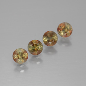 Gemas de andalucita multicolor natural de  ct, corte redondo, VS