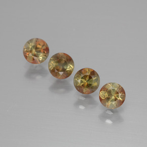 Gemas de andalucita multicolor natural de  ct, corte redondo, VS