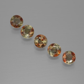 Gemas de andalucita multicolor natural de  ct, corte redondo, VS
