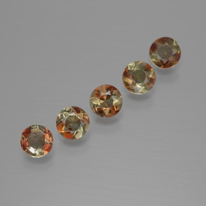 Gemas de andalucita multicolor natural de  ct, corte redondo, VS