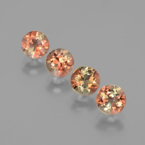Gemas de andalucita multicolor natural de  ct, corte redondo, VS