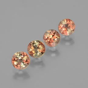 Gemas de andalucita multicolor natural de  ct, corte redondo, VS