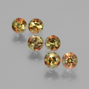 Gemas de andalucita multicolor natural de  ct, corte redondo, VS
