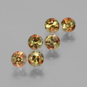 Gemas de andalucita multicolor natural de  ct, corte redondo, VS
