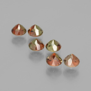 Gemas de andalucita multicolor natural de  ct, corte redondo, VS