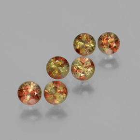 Gemas de andalucita multicolor natural de  ct, corte redondo, VS