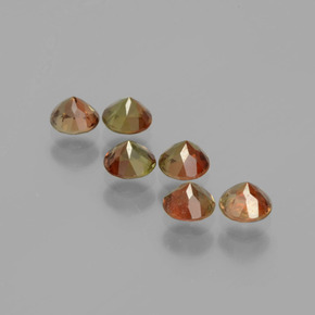 Gemas de andalucita multicolor natural de  ct, corte redondo, VS
