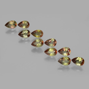 Gemas de andalucita multicolor natural de  ct, en forma de pera, VS