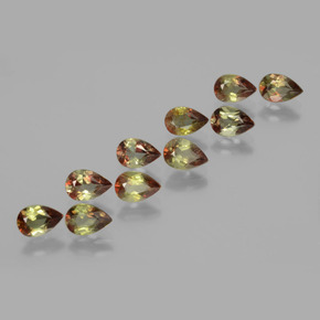 Gemas de andalucita multicolor natural de  ct, en forma de pera, VS