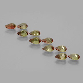 Gemas de andalucita multicolor natural de  ct, en forma de pera, VS