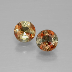 Gemas de andalucita multicolor natural de  ct, corte redondo, VS