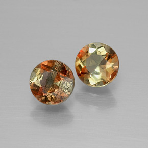 Gemas de andalucita multicolor natural de  ct, corte redondo, VS
